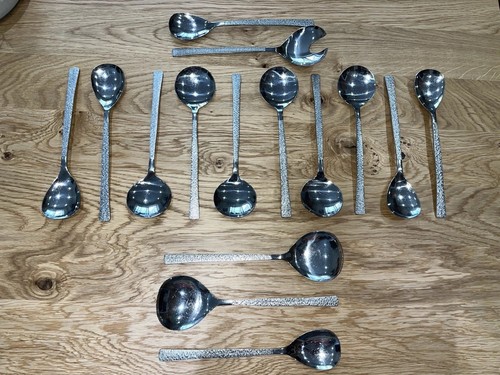 Viners bark pattern spoons six - viners,